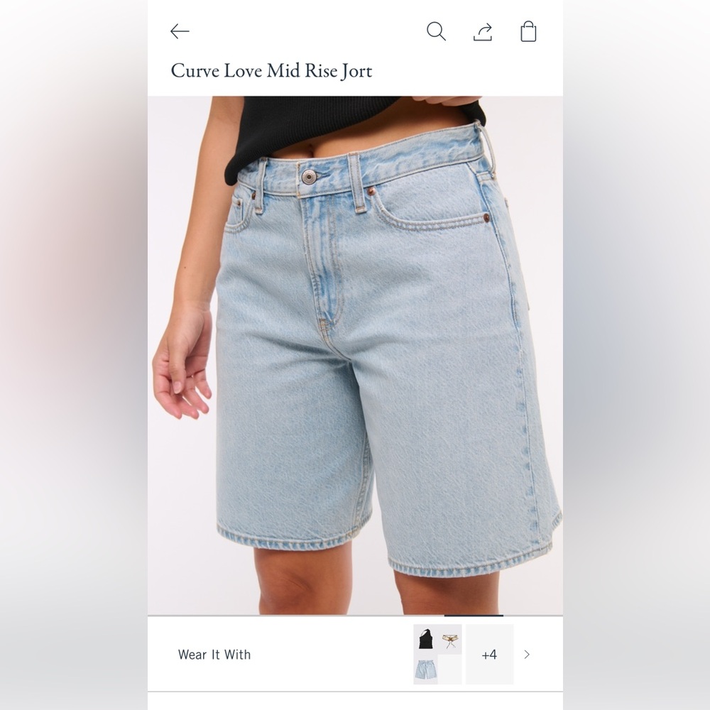 Abercrombie & Fitch Light Blue Mid-Rise Jean Bermuda Shorts